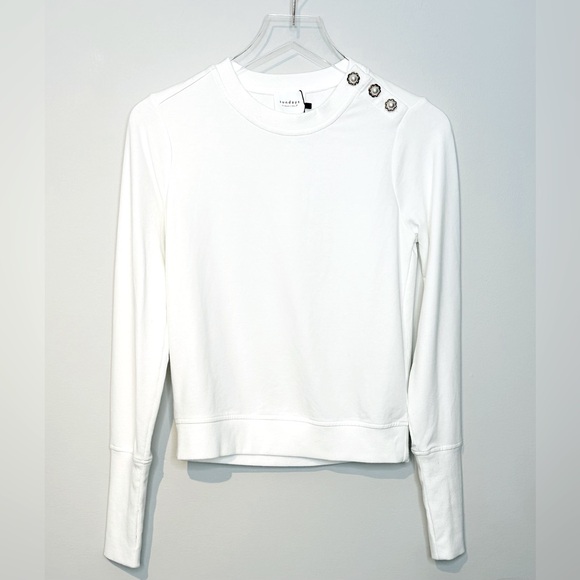 Sundays Ezra Long Sleeve Coconut White Knit Sweatshirt Sweater Top Size XS NWT - Picture 1 of 11